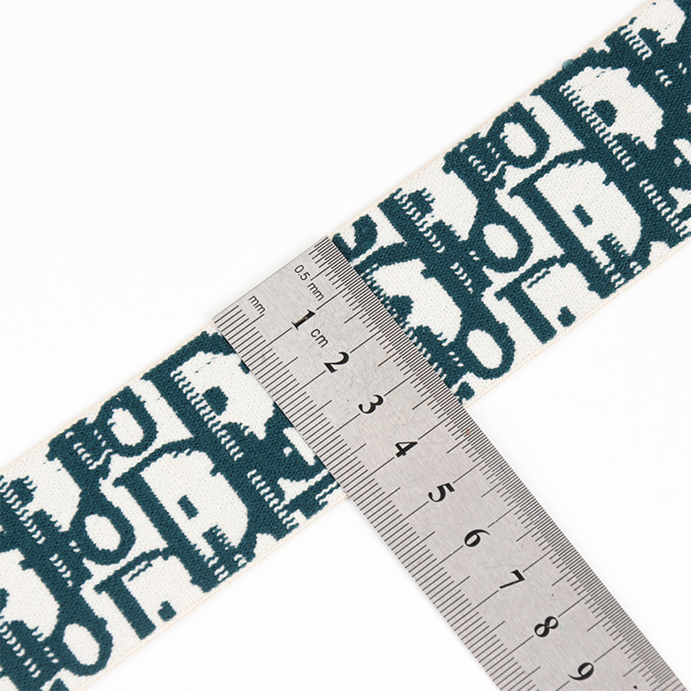 Jacquard elastiskt band med 48% NYLON 41,3% POLYESTER 10,7% ELASTANE, anpassad logotyp, kontinuerlig färgning